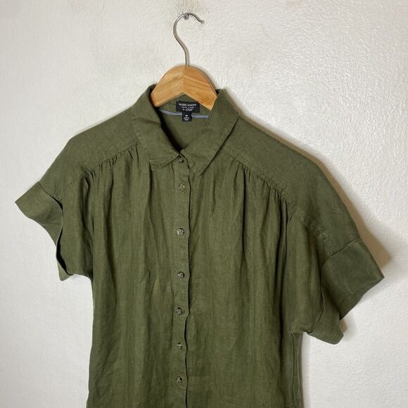 J Crew Baird Mcnutt Irish Linen Shirtdress Short Sleeve Dress Women’s Medium - Picture 2 of 13